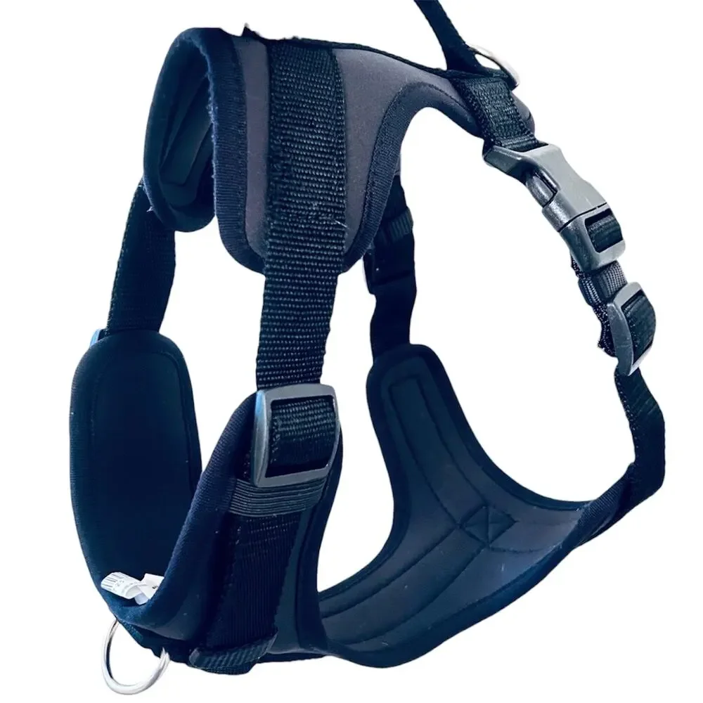 Top Paw Comfort Dog Harness Medium Black Padded Neoprene Adjustable EUC